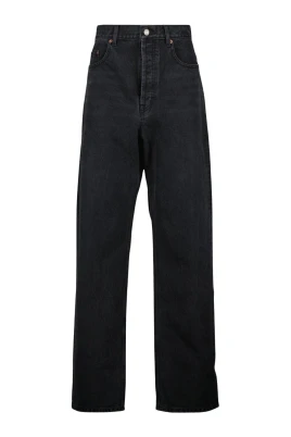 Svarta denim morot passform jeans