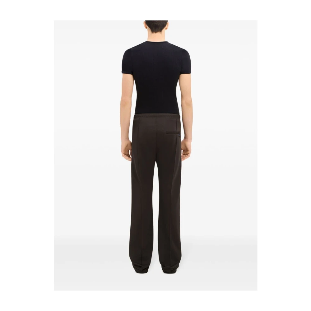 Courrèges Zwarte Rib T-shirt met Rits Black Heren