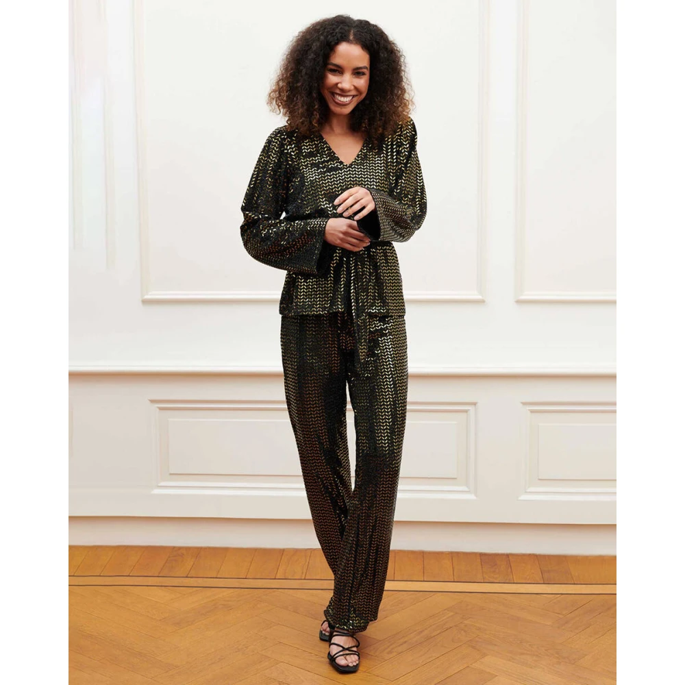Lofty Manner Chella Broek in Trendy Stijl Yellow Dames