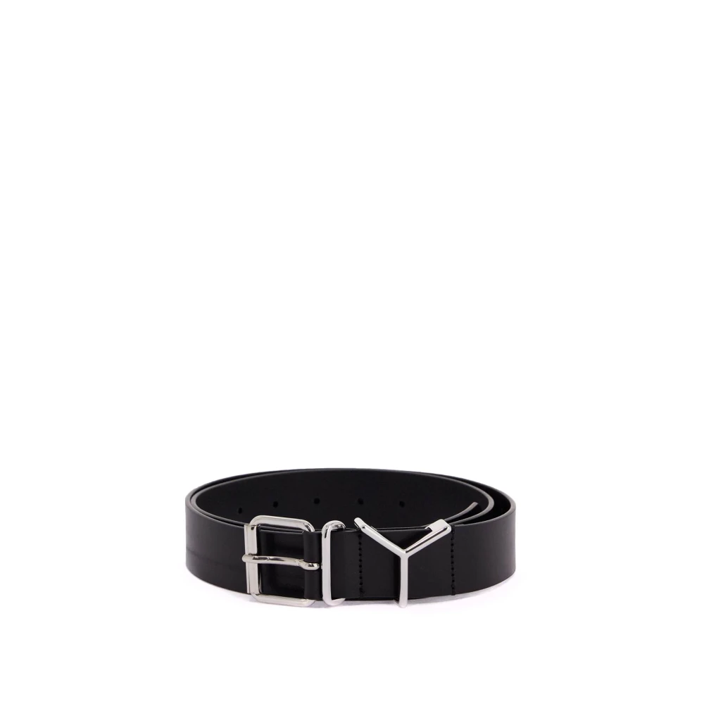 Y Project Glanzende riem met Y-vormige metalen gesp Black Unisex