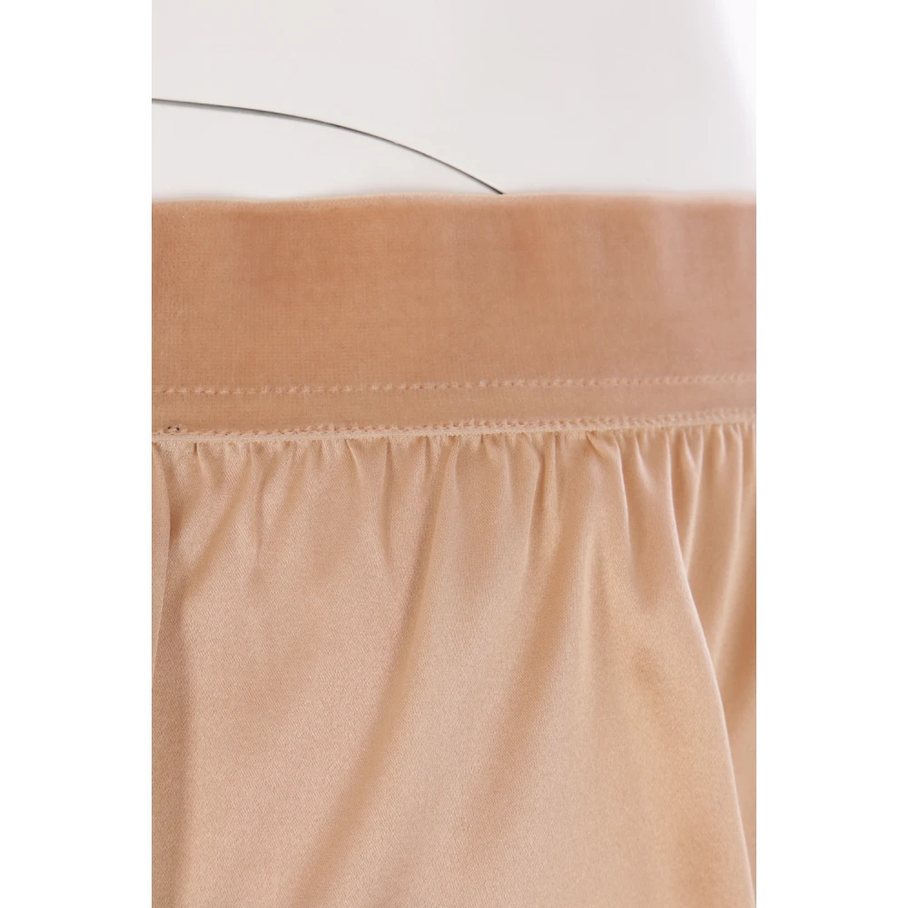 Tom Ford Beige Zijden Stretch Shorts met Fluweel Tailleband Beige Dames