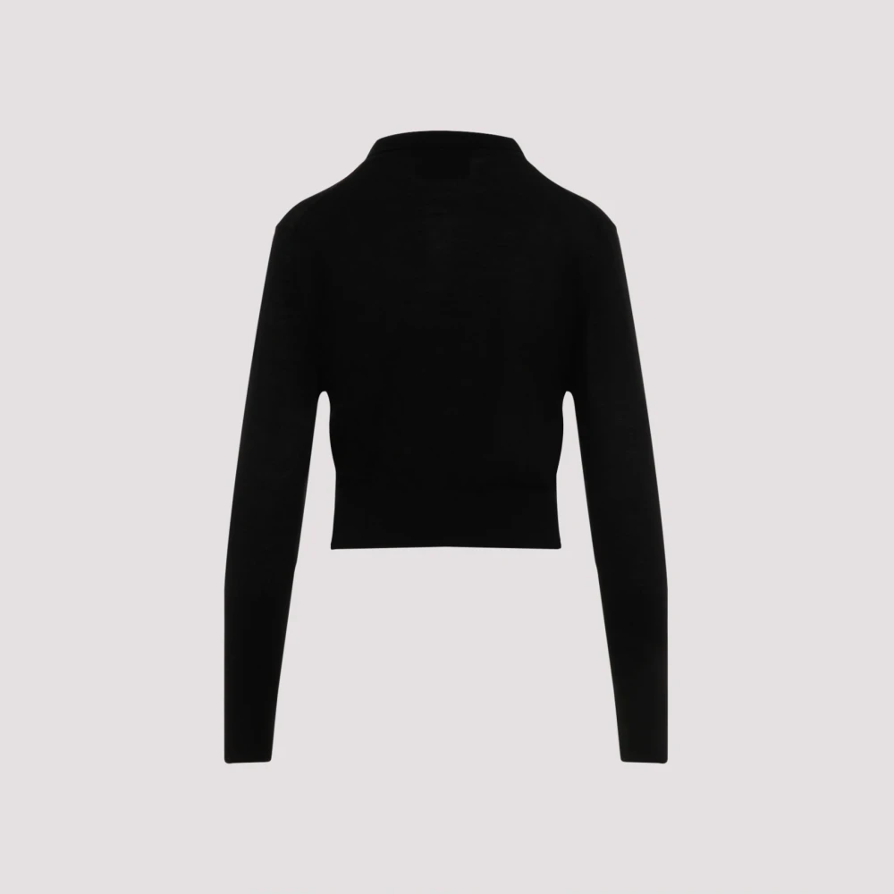Simone Rocha Zwarte Parel Gebreide Polo Vest Black Dames