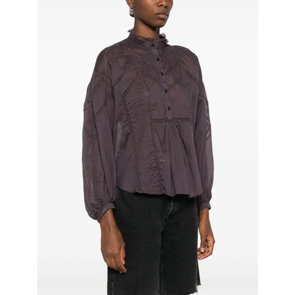 Isabel Marant Étoile Viola Blouse met Kant Purple Dames