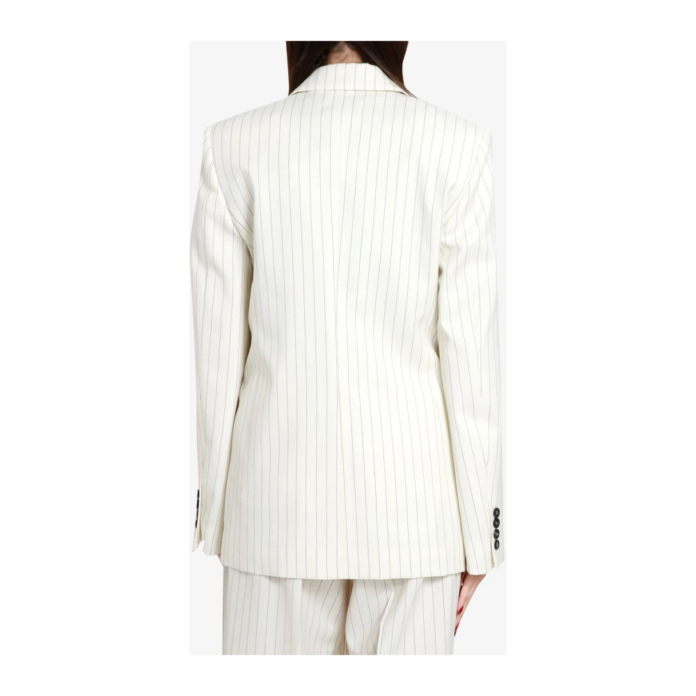 Msgm Witte Katoenen Jas met Knoopsluiting White Dames