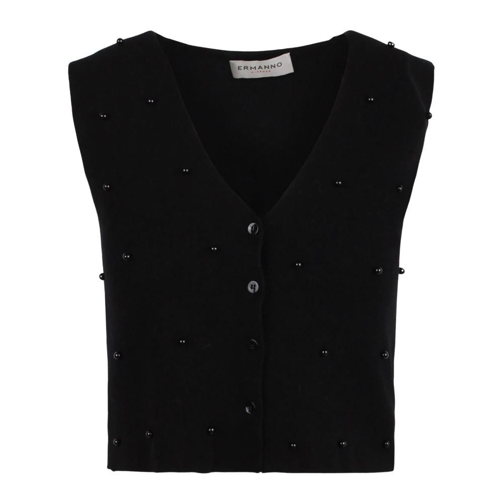 Ermanno Scervino Strass V-hals Vest Black Dames