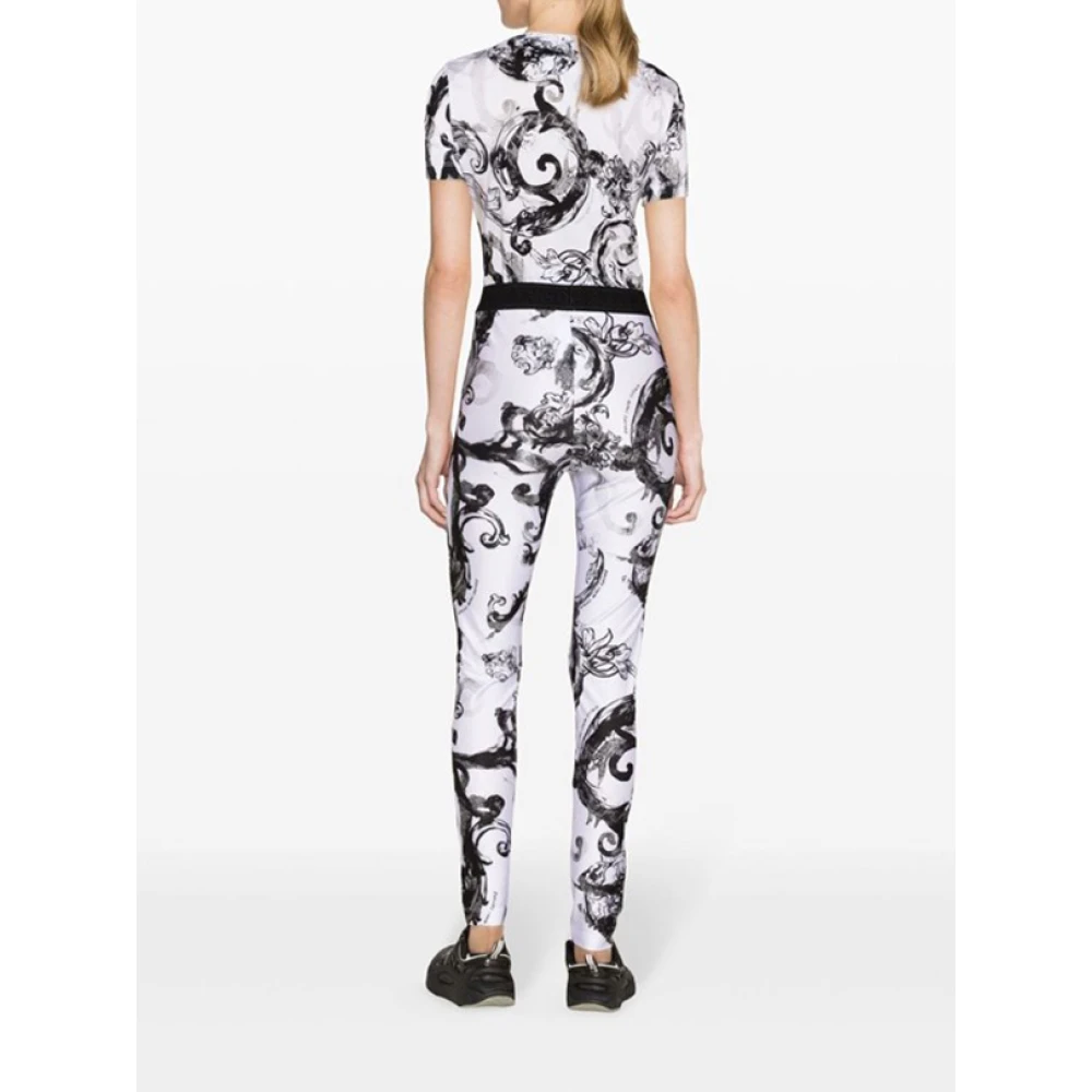 Versace Jeans Couture Barok Waterverf Leggings White Dames