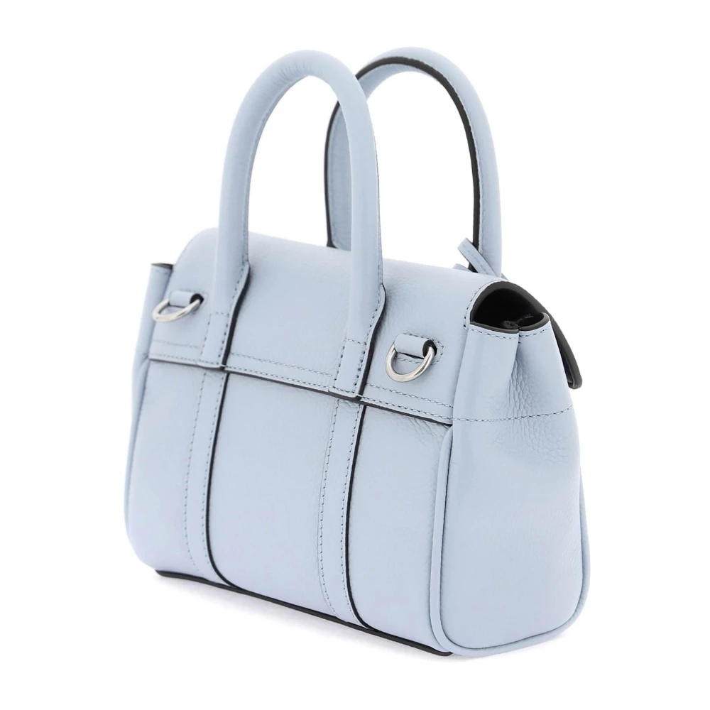 Mulberry Grained Leather Bayswater Mini Tas Blue Dames