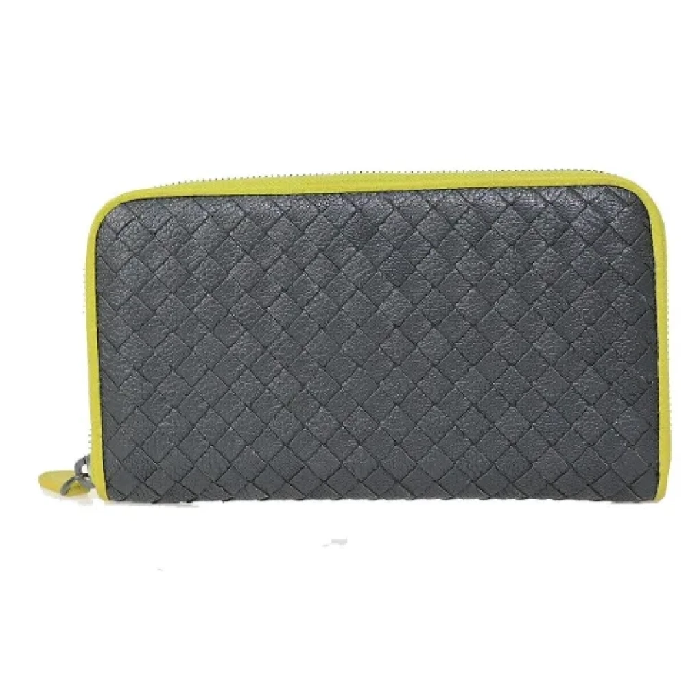 Bottega Veneta Vintage Pre-owned Leather wallets Gray Dames