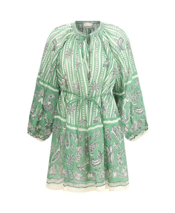robe-mini-rayee-avec-encolure-en-trou-de-serrure
