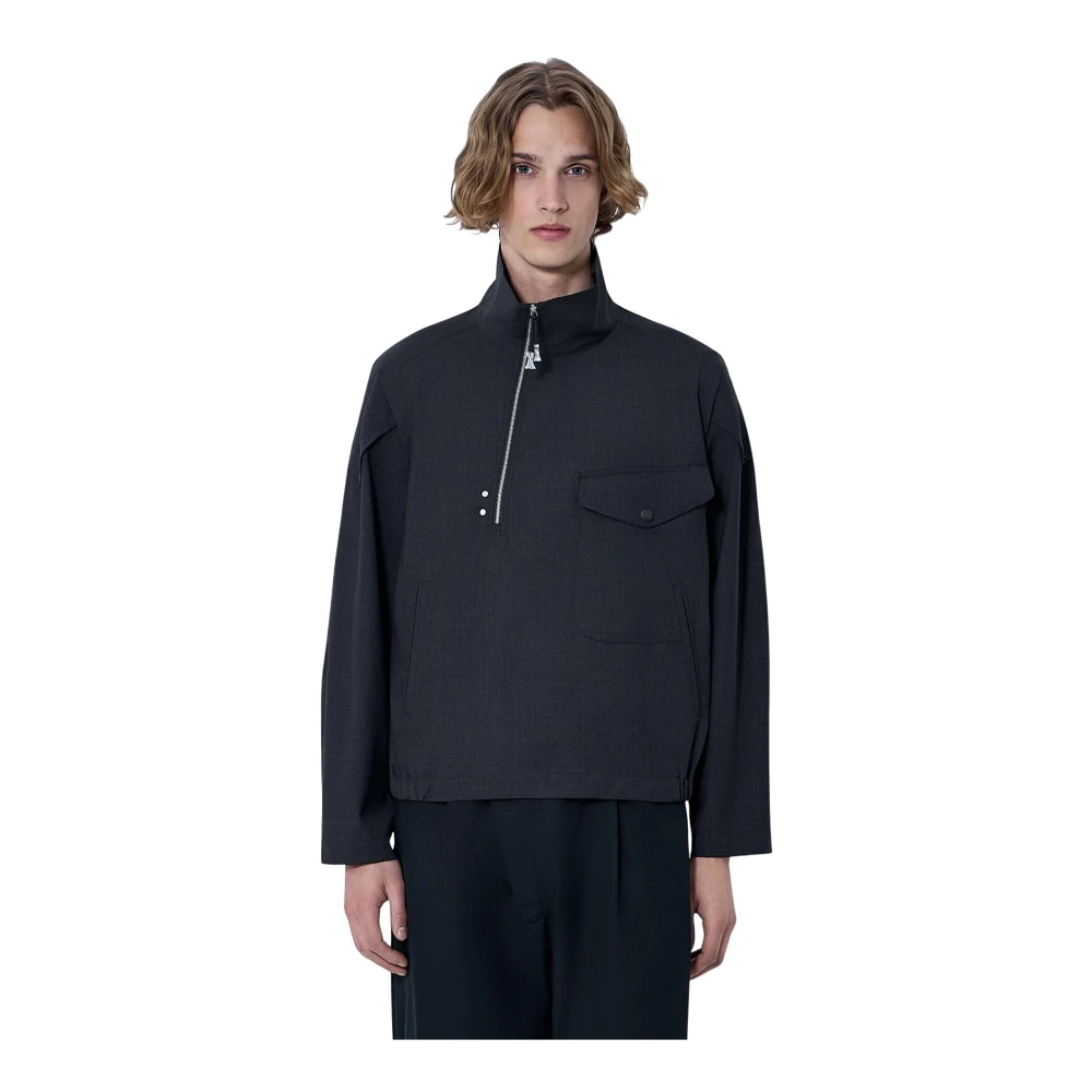 Kiko Kostadinov Men's Gray Light Jackets, L, Farkas Pullover Jacket