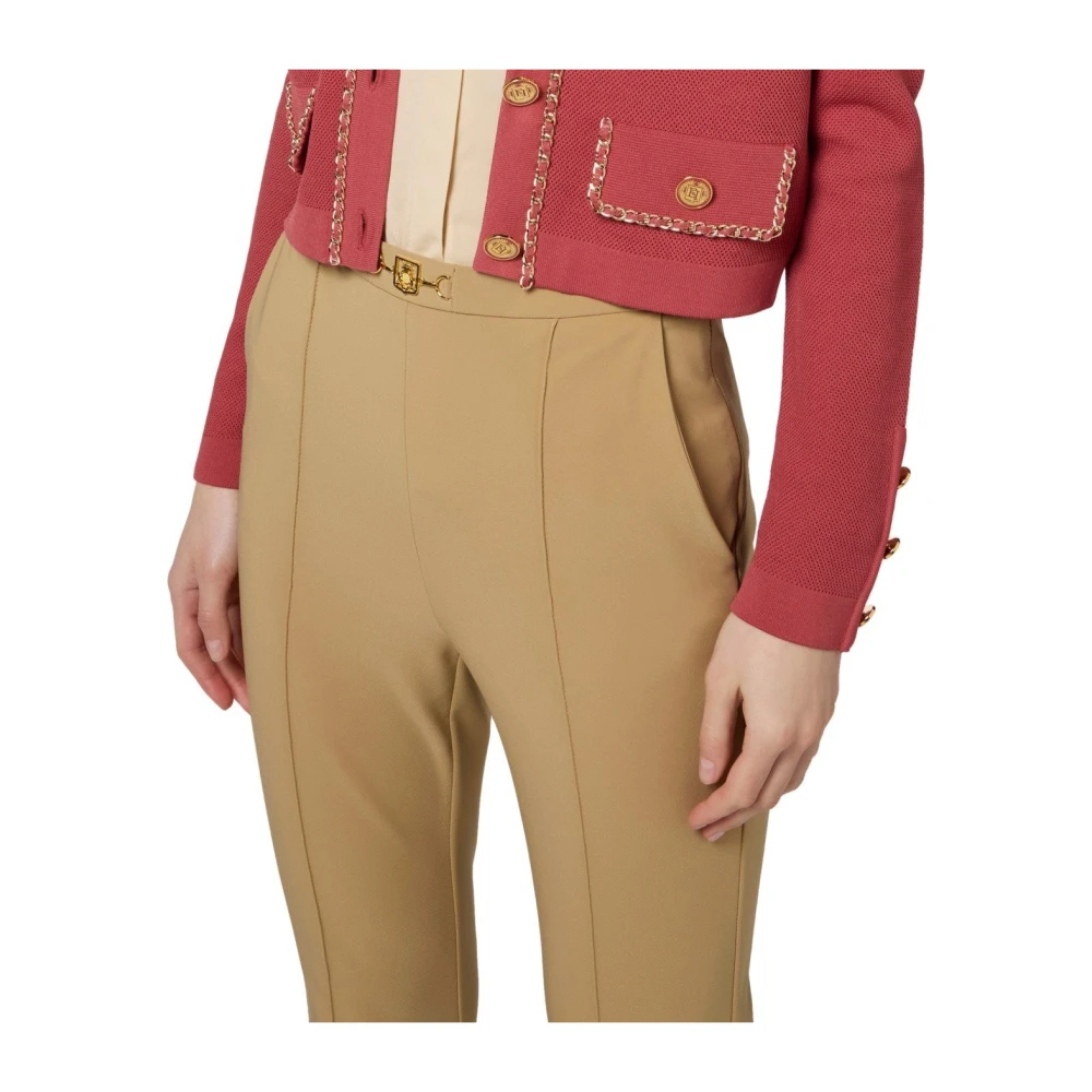 Elisabetta Franchi Kameel Slim Fit Broek Beige Dames