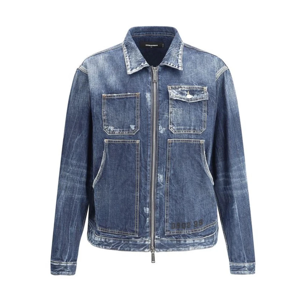 Dsquared2 Vintage Denim Carpenter Jean Jacket Blue Heren