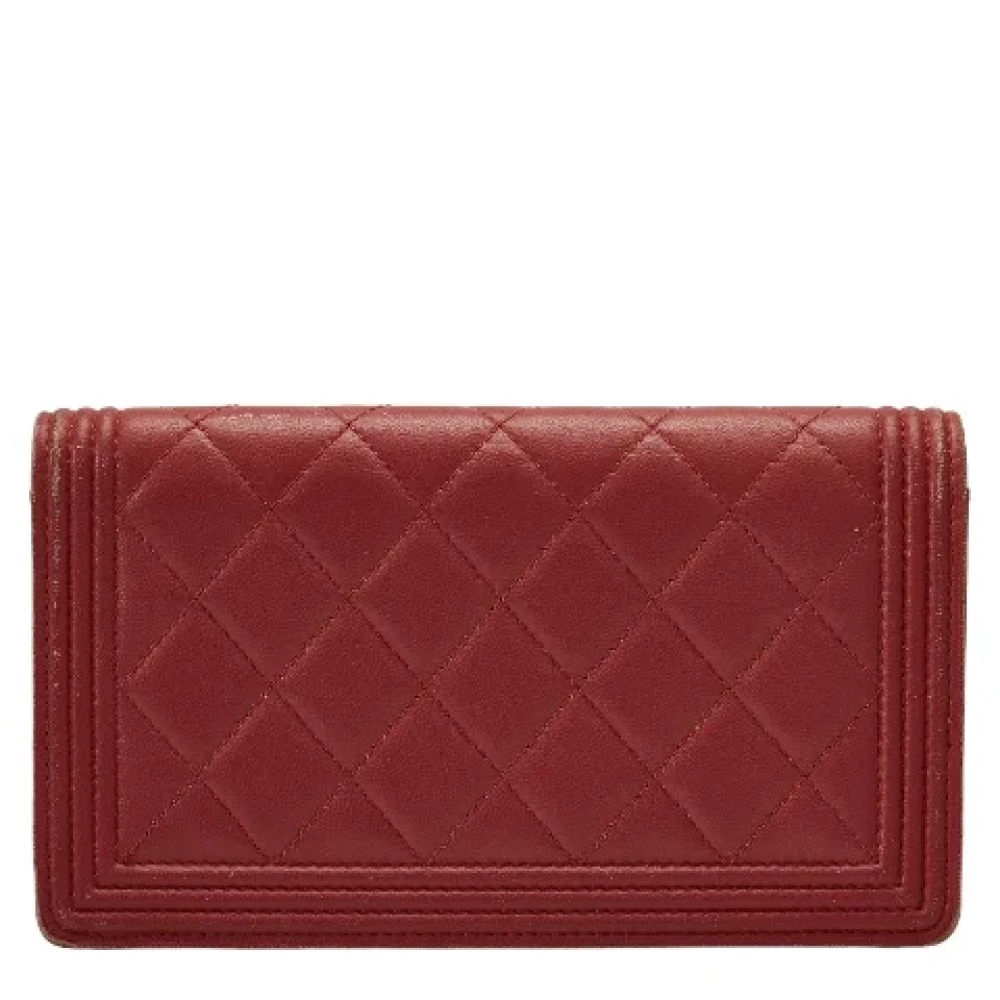 Chanel Vintage Pre-owned Leather wallets Red Dames