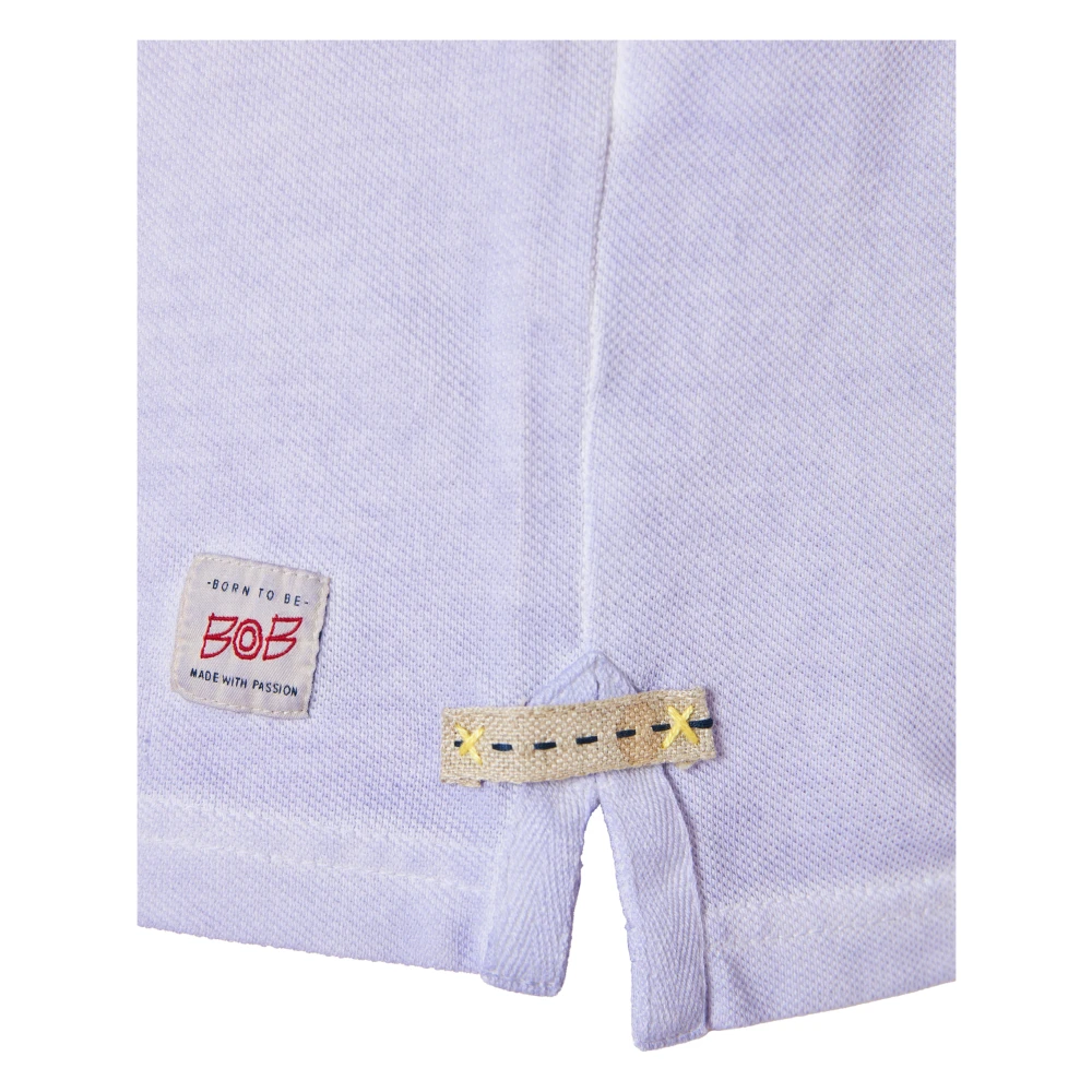 BOB Katoenen Polo Shirt 3 Knopen Purple Heren