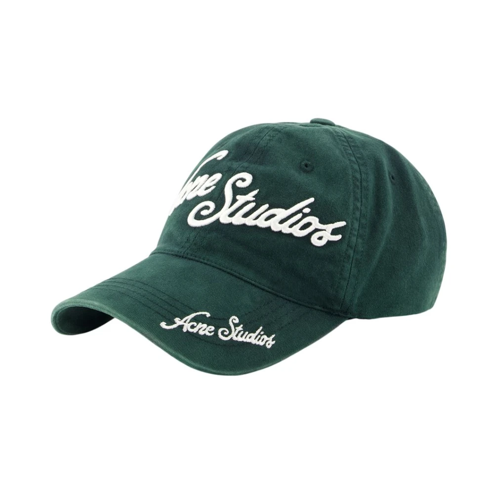 Acne Studios Embroidered Logo Cap - Unisex - Hats & Caps - Green - One Size - Accessories