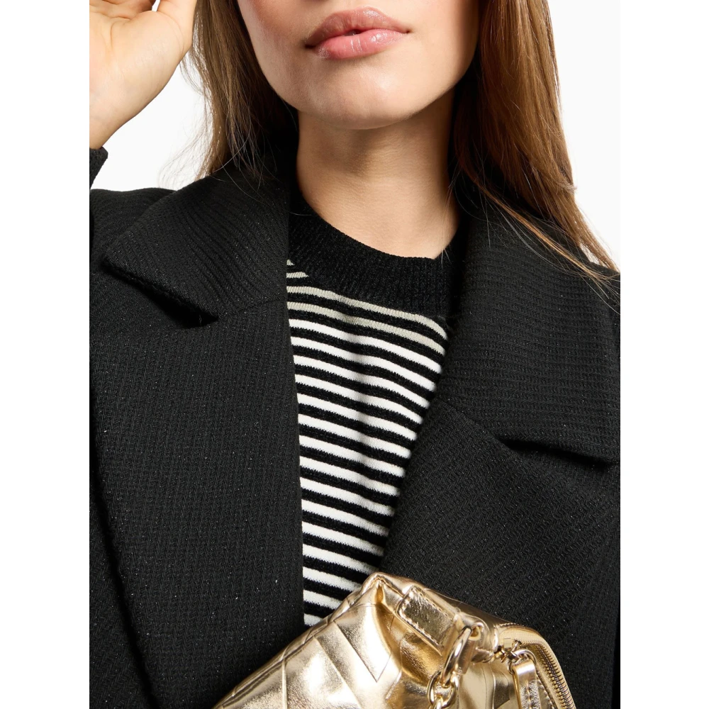 Emporio Armani Zwarte Oversize Caban Jas Black Dames