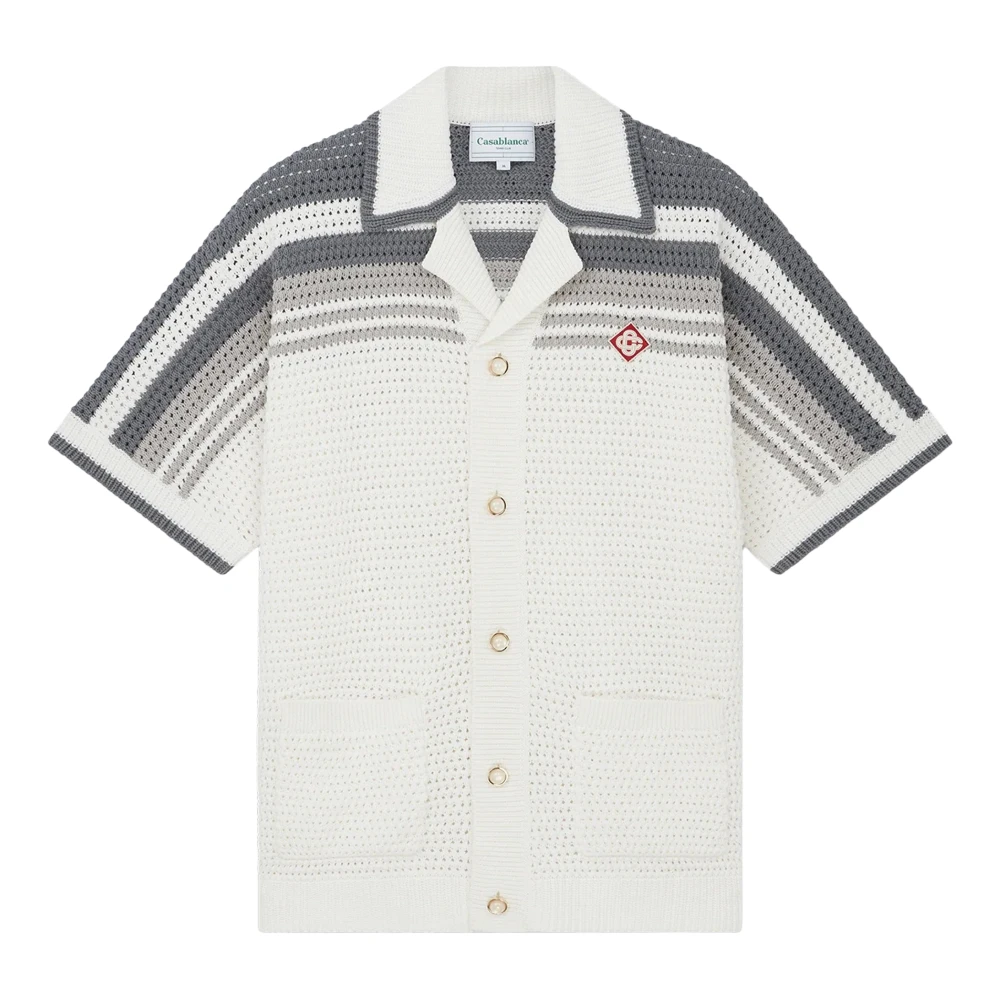 Casablanca Men's Multicolor Crochet Shirt - Short Sleeve Shirts - Xl - Shirts