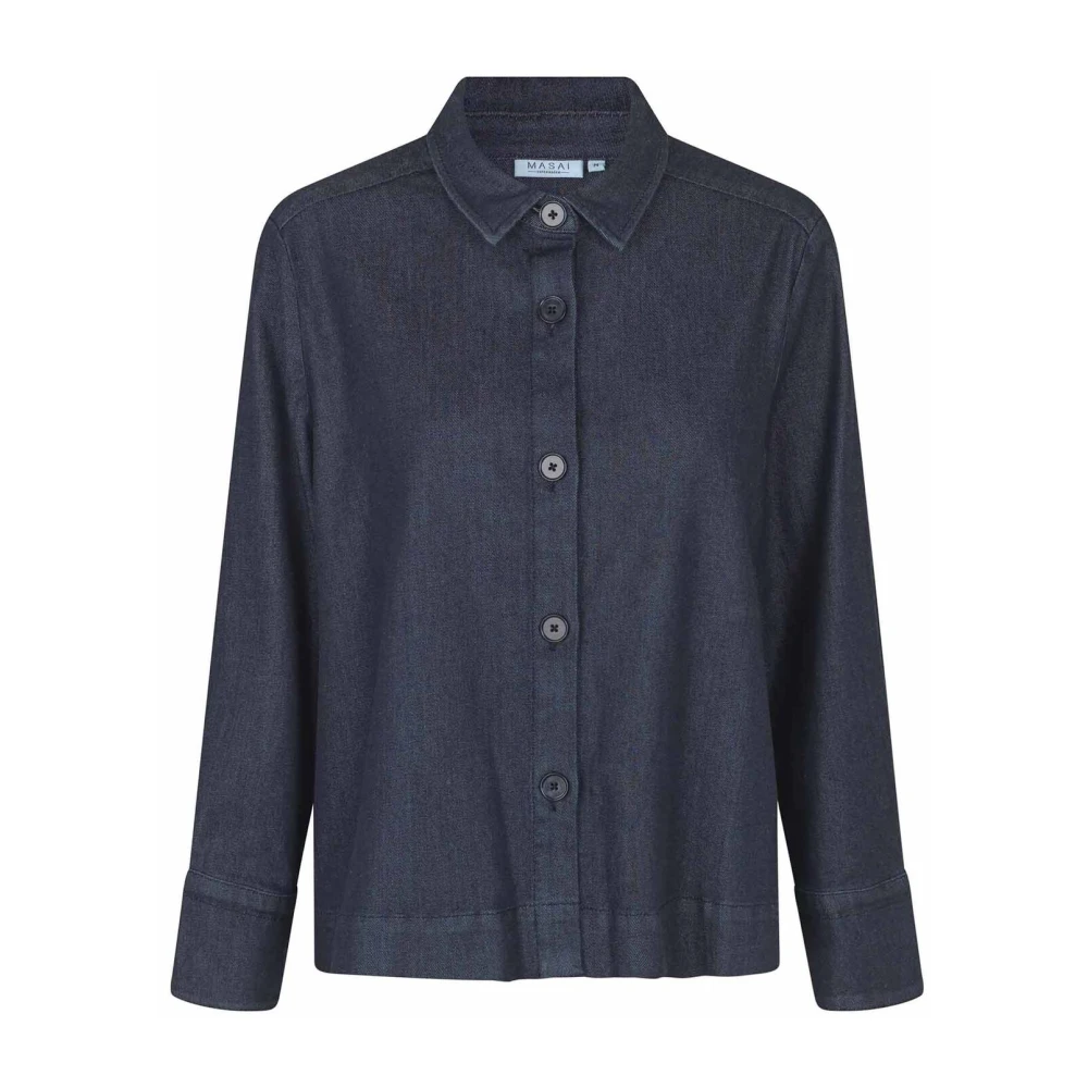 Masai Denim Shirt Blouse Maiowa Stijl Blue Dames
