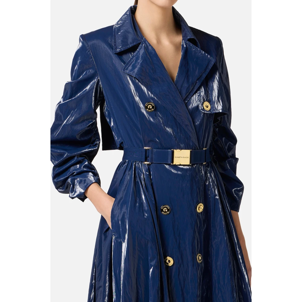 Elisabetta Franchi Blauwe Winterjas Blue Dames