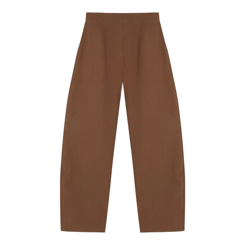Cortana Brown Culta- Linen Trousers Henna - Female - Tapered Trousers - 2XS - Trousers