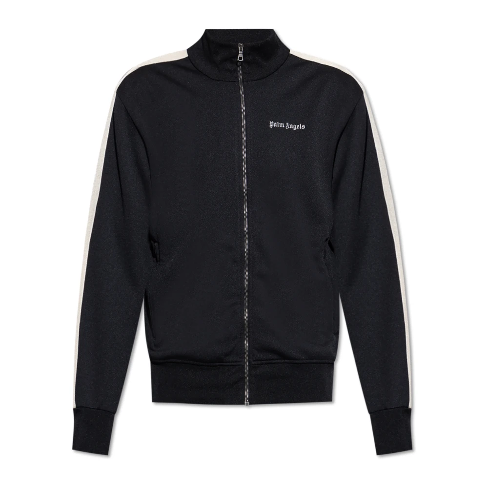 Palm Angels Men's Black Zip-Throughs,, Sweatshirt With Logo Extra Large