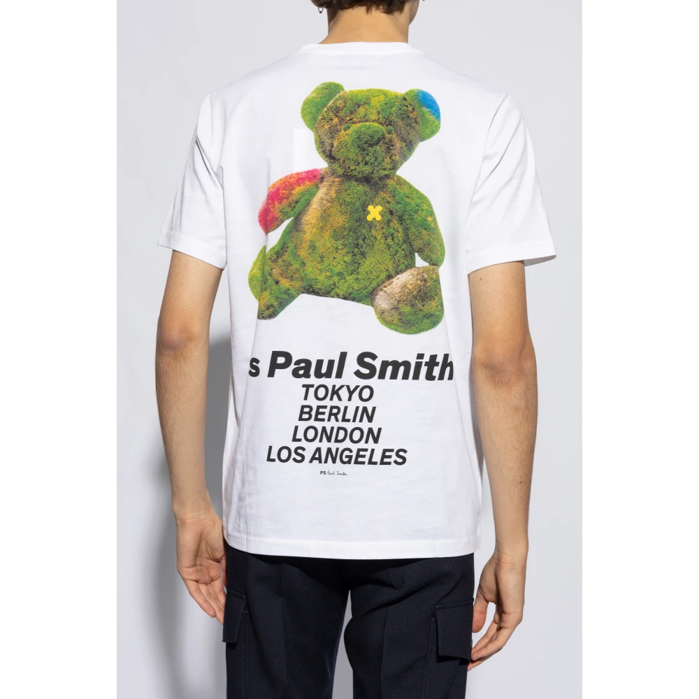 PS By Paul Smith Bedrukt T-shirt White Heren