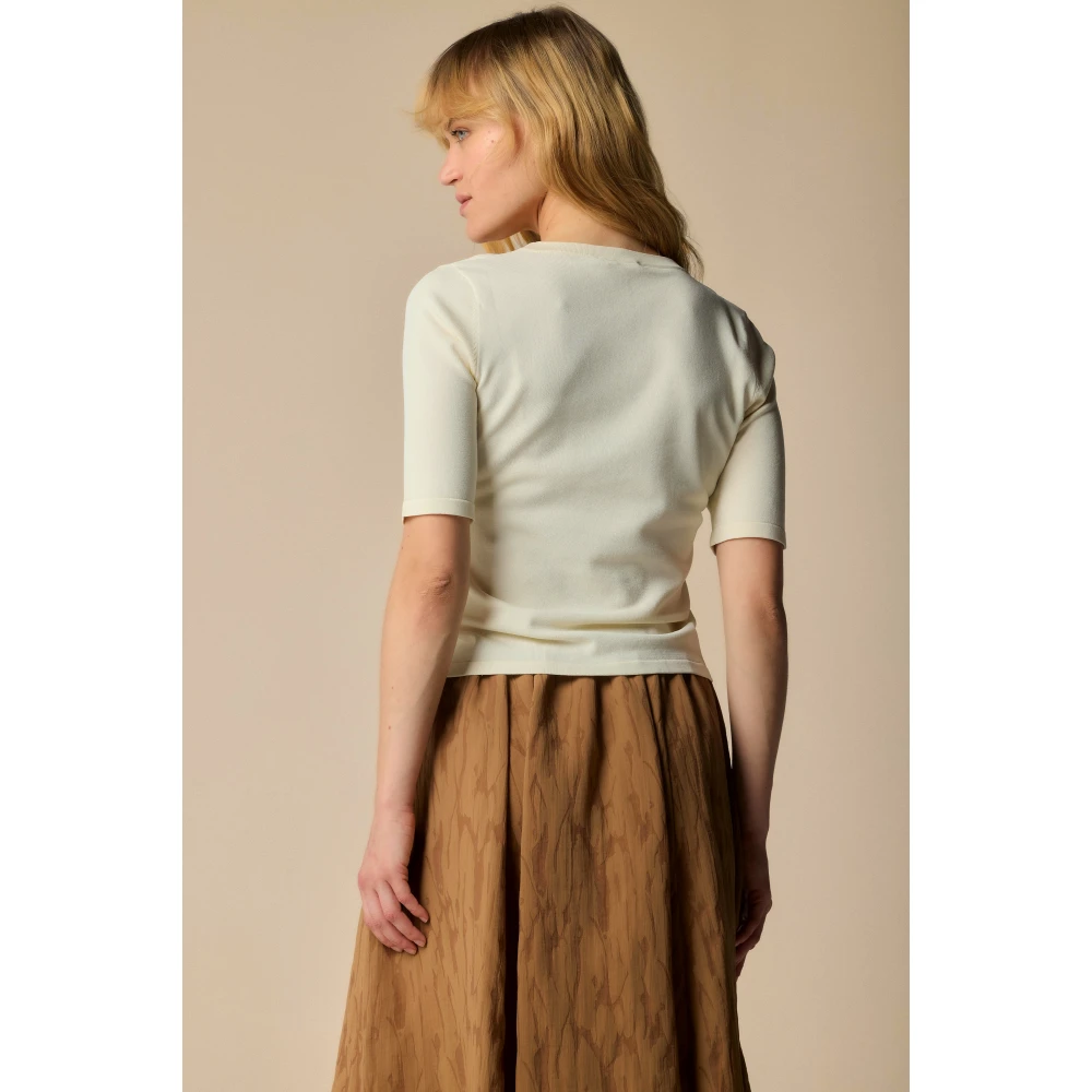 Kocca Stijlvolle Ronde Hals Trui White Dames