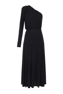 robe-midi-une-epaule-avec-boutons
