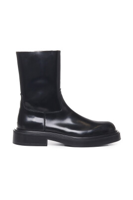 black-calfskin-rubber-heel-boots