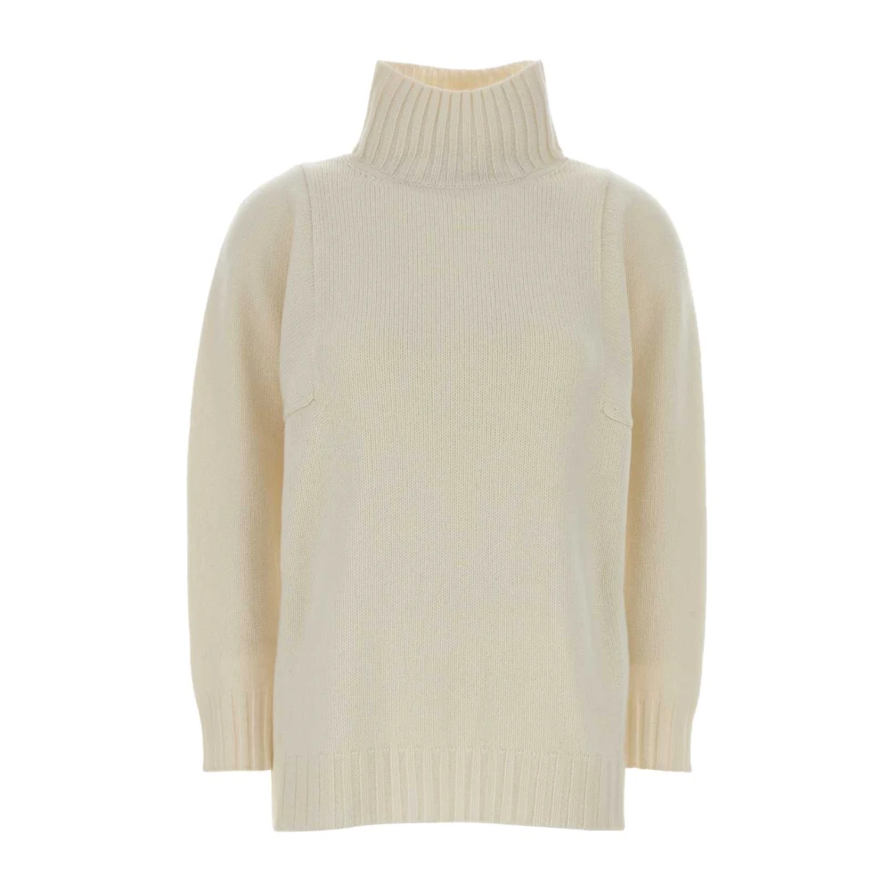 Max Mara Women's White Aceti Turtleneck - Cashmere Knitwear - Xs - Knitwear