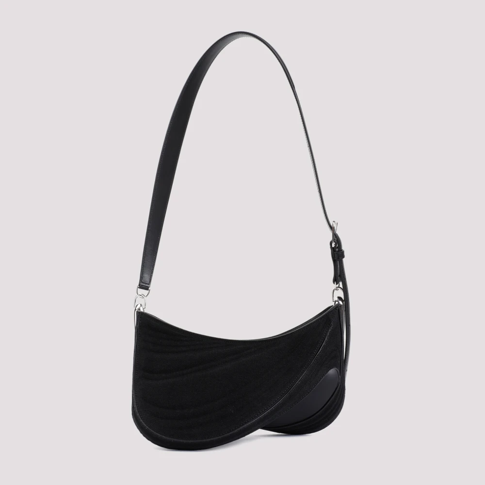 Mugler Zwarte Katoenen Curve Tas Black Dames