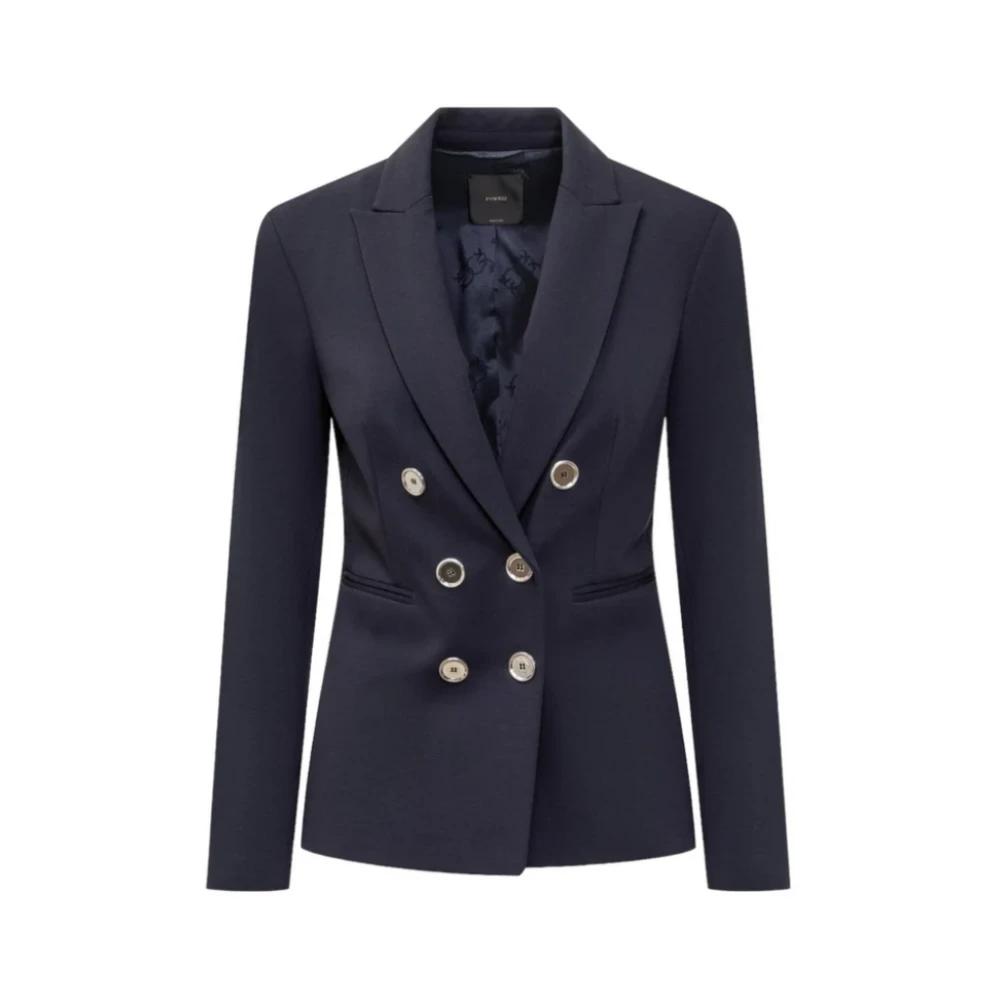 Pinko Blå Blazer med Metallknappar Blue, Dam