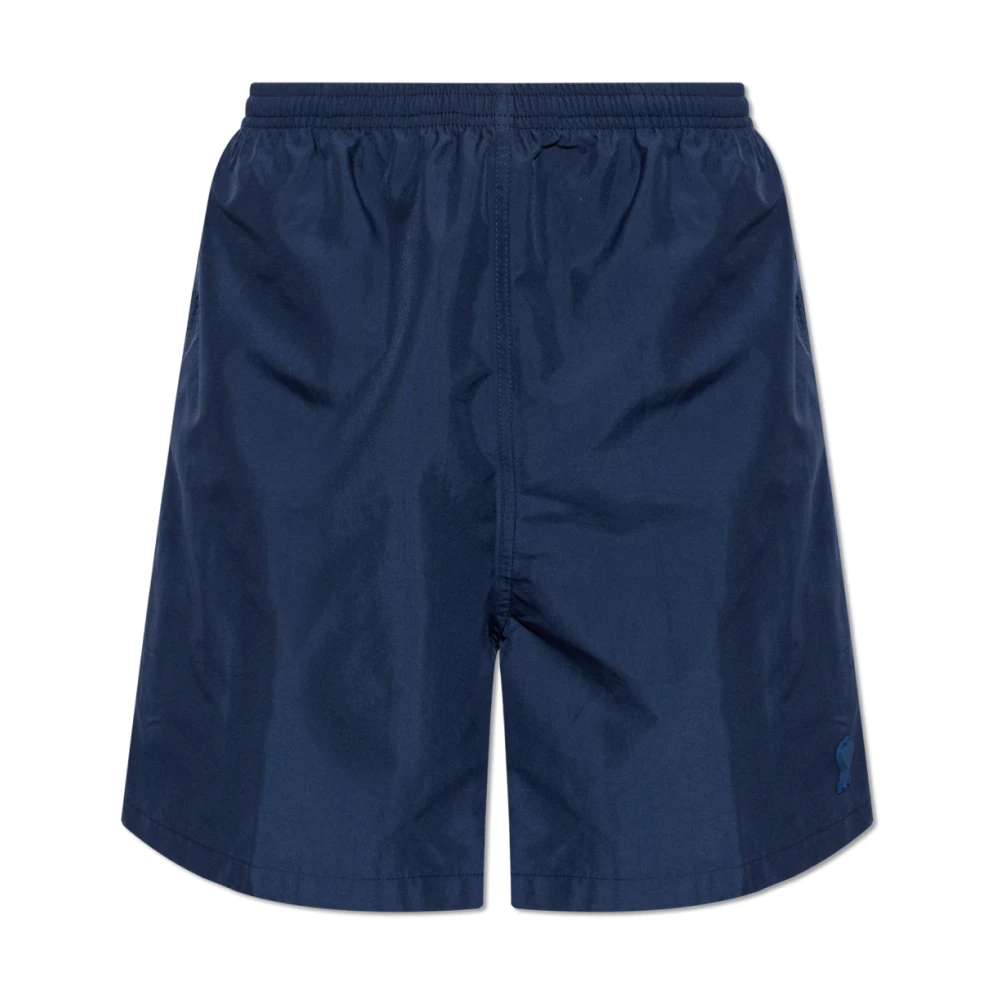Ami Paris Men's Blue Beachwear, L, Shorts With Logo