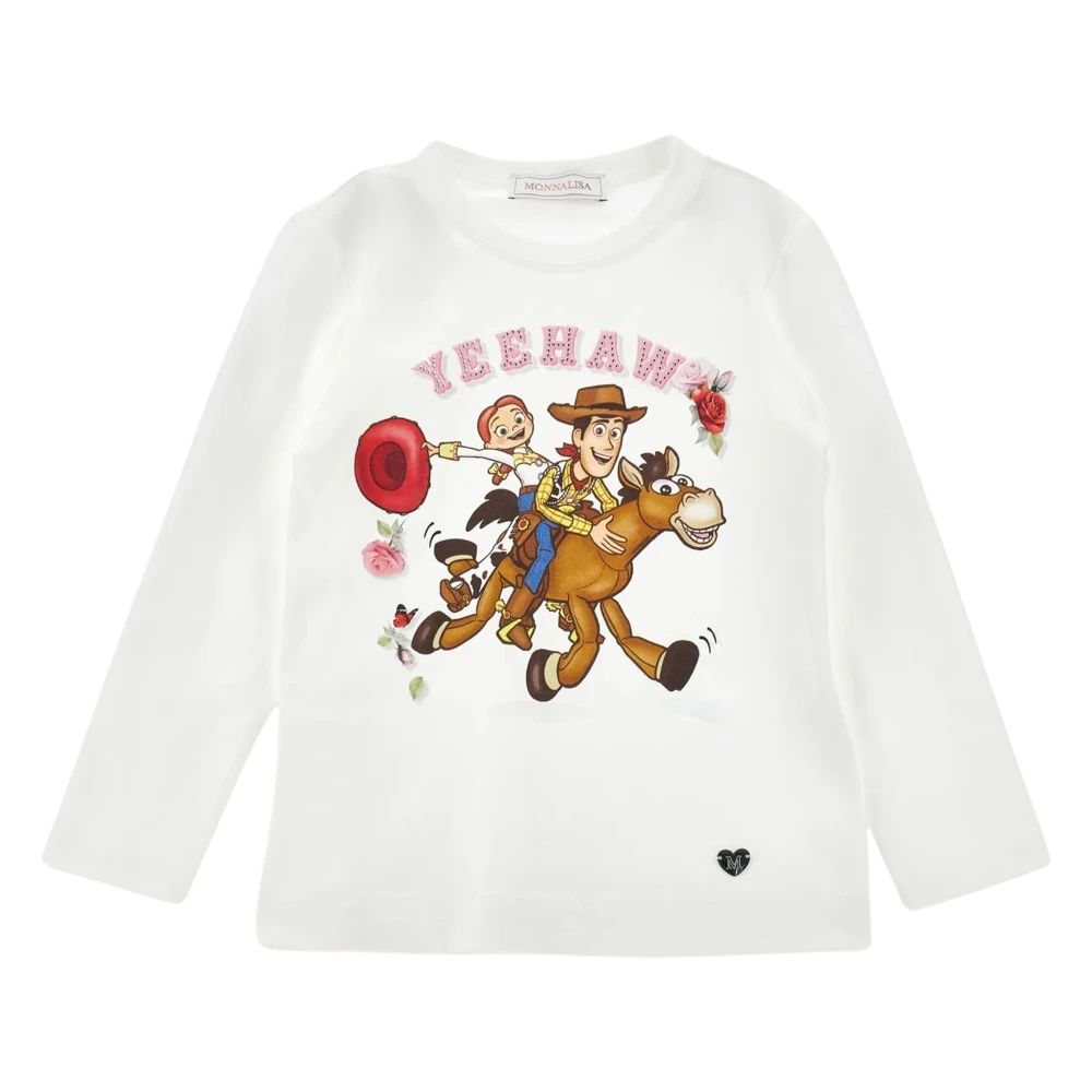 Monnalisa , Kids Short Sleeve T-Shirts, Female, Beige, 12 Y, Best Friends Long Sleeve T-Shirt