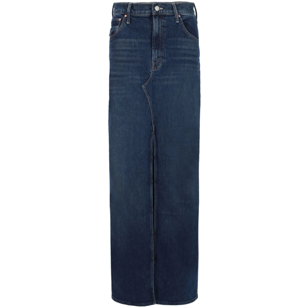 Mother Denim Maxi Rok met Voor Split Blue Dames