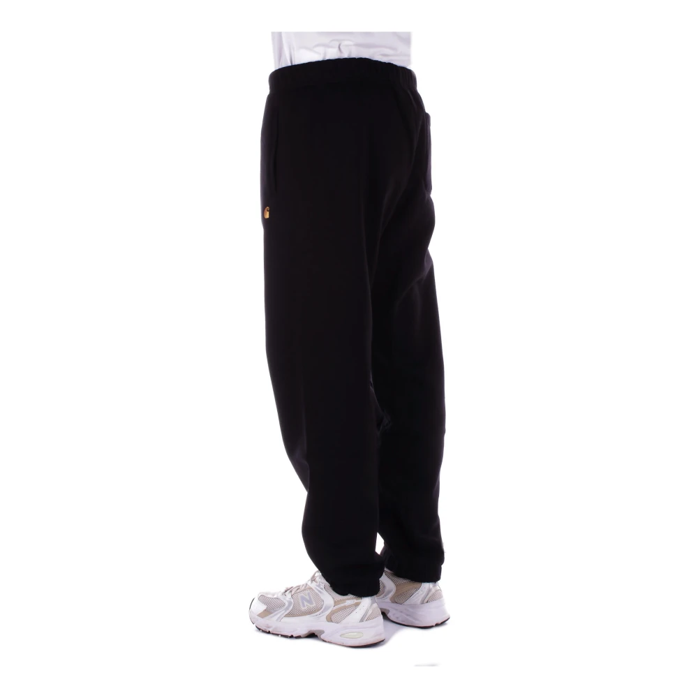 Carhartt WIP Zwarte Logo Broek Voorzakken Black Heren