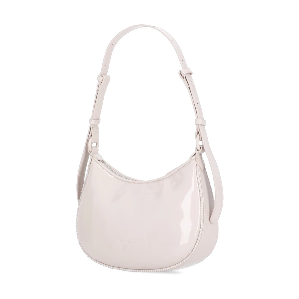 pinko Stijlvolle leren schoudertas met logo Pink Dames