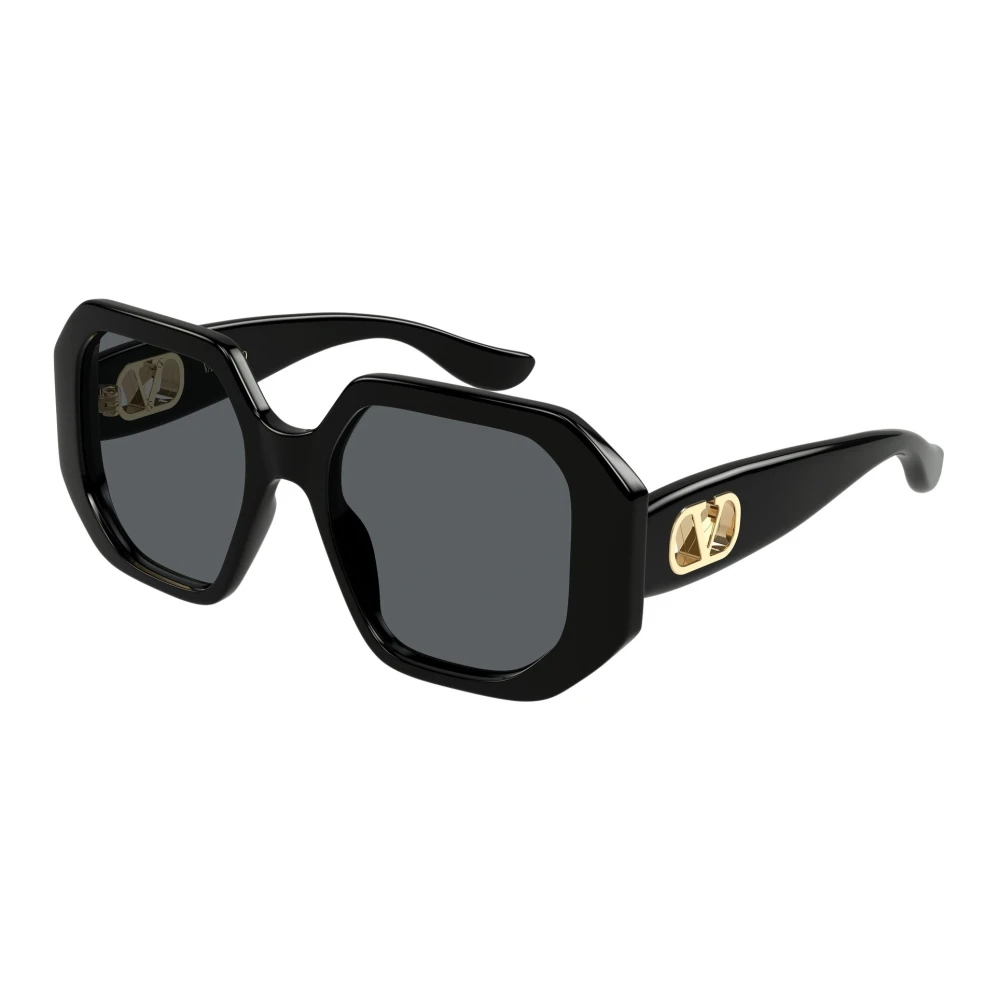 Valentino Women's Black Sunglasses, 55 Mm, Vlogo Geometric-Frame Sunglasses