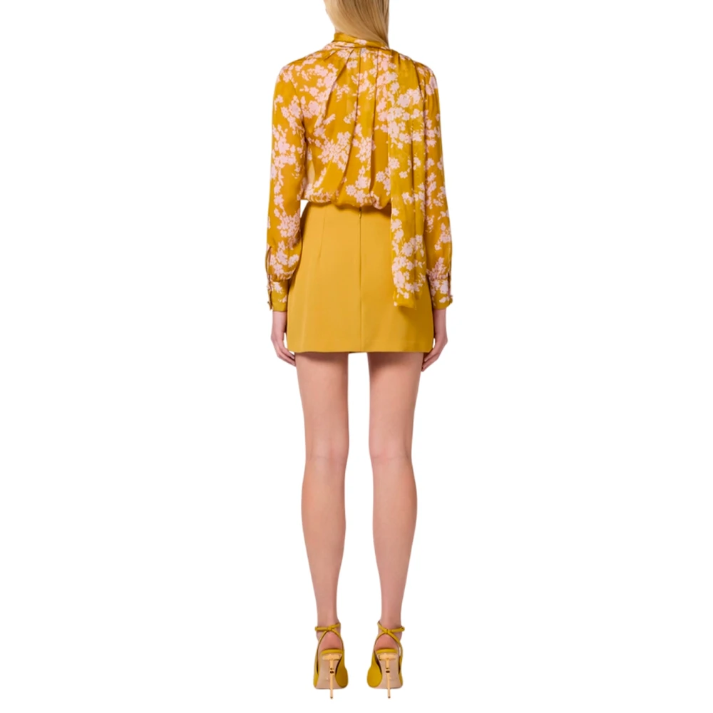 Elisabetta Franchi Asymmetrische Juweel Mini Rok Yellow Dames