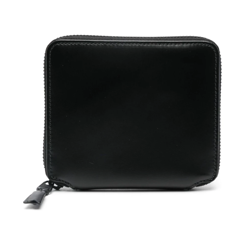 Comme des Garçons Zwarte Leren Bi-Fold Portemonnee Black Heren