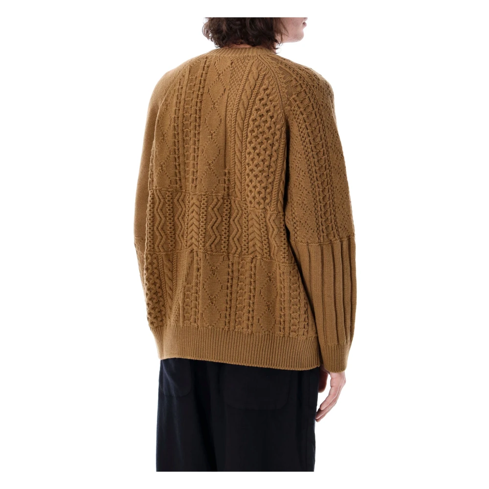 Comme des Garçons Kameel Kabelgebreide Trui Aw24 Brown Heren