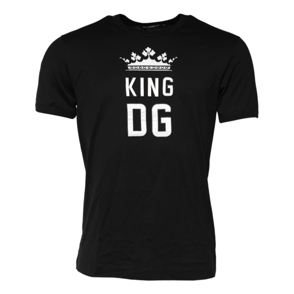 Dolce & Gabbana Men's Black King Crown Cotton T-Shirt - T-Shirts - M - Tops