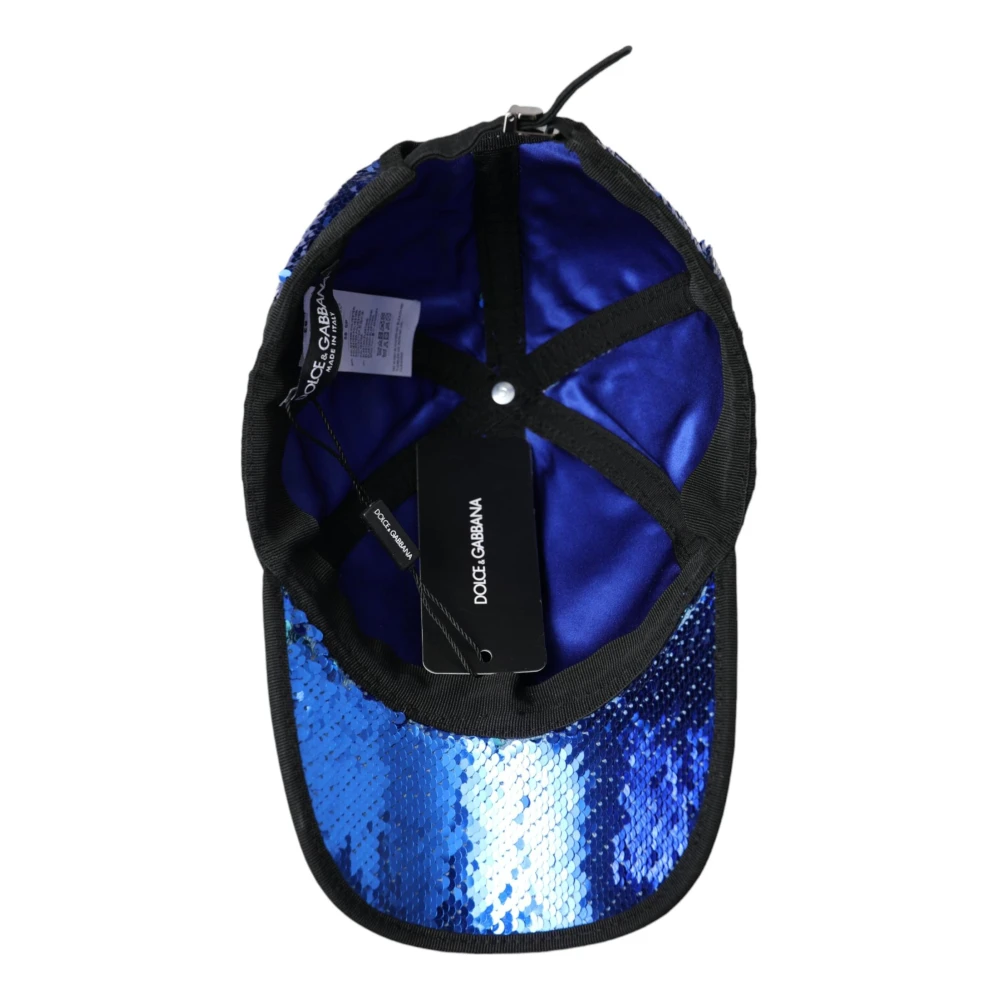 Dolce & Gabbana Paillet Baseballpet Koningsblauw Blue Heren