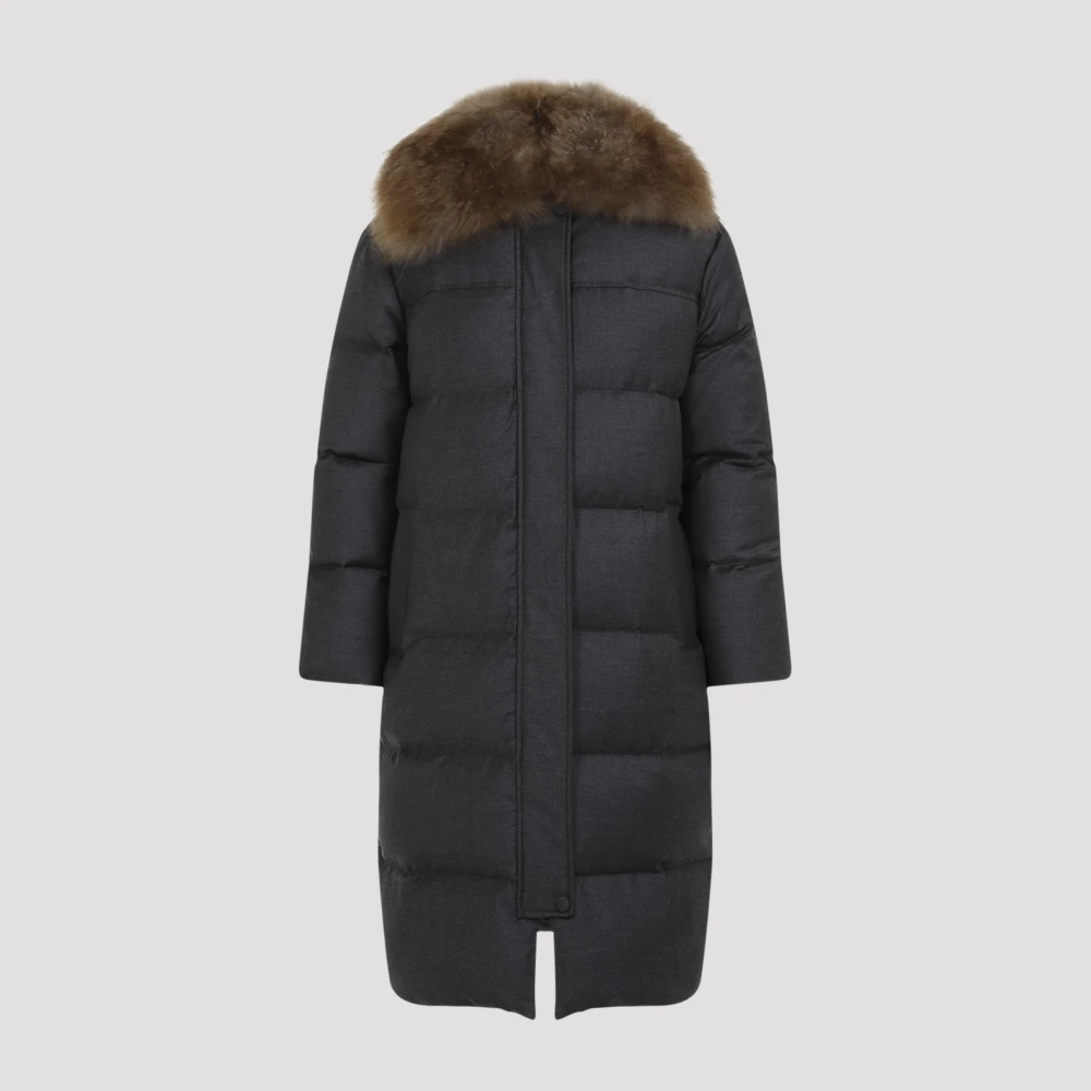 Yves Salomon Luxe Grijze Donsjas Aw24 Gray Dames