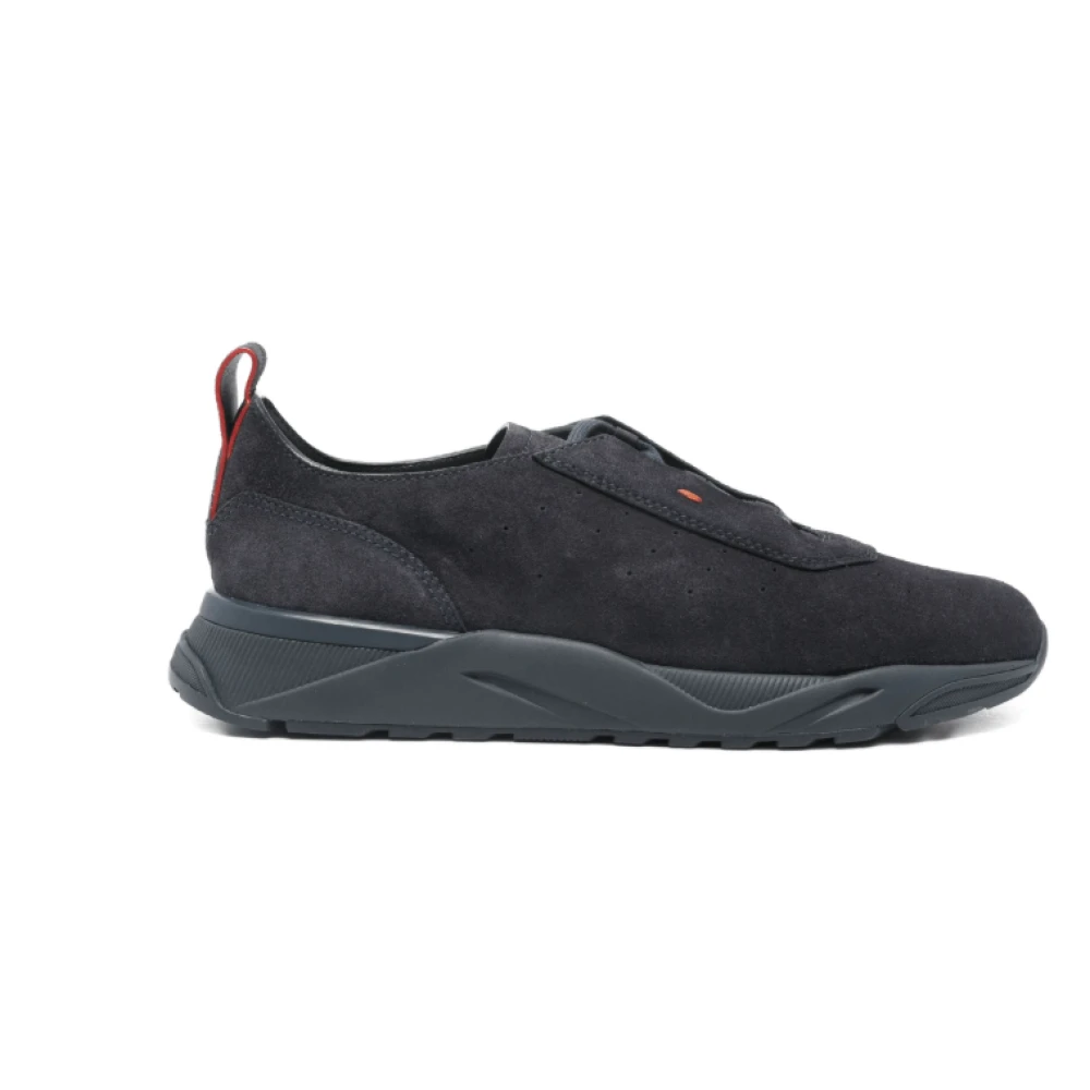 Santoni Suede Sneakers Heren Schoenen Blauw