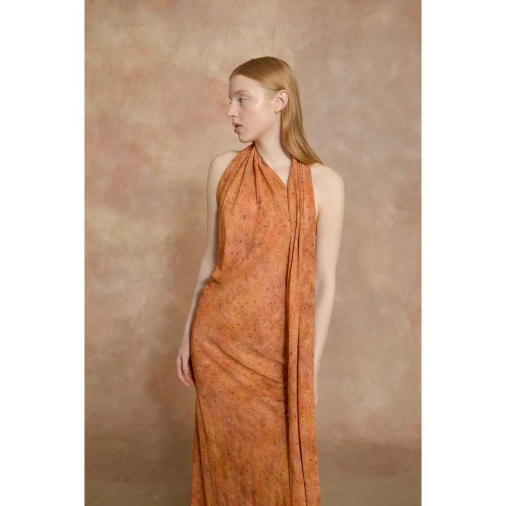Cortana Lara lange jurk sora print Orange Dames