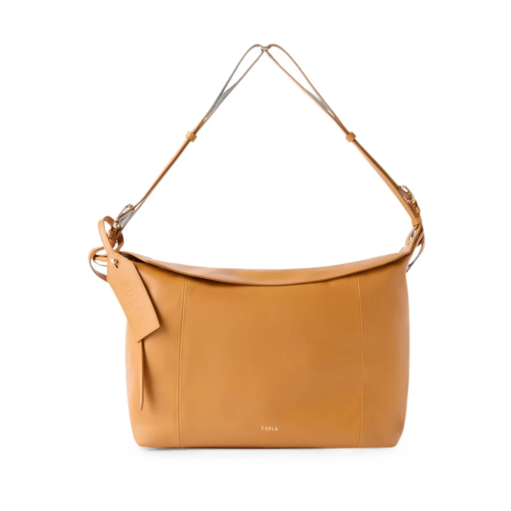 Furla Vrouw Bruin Tassen Dames, One Size, Leer, Ginevra Leren Schoudertas