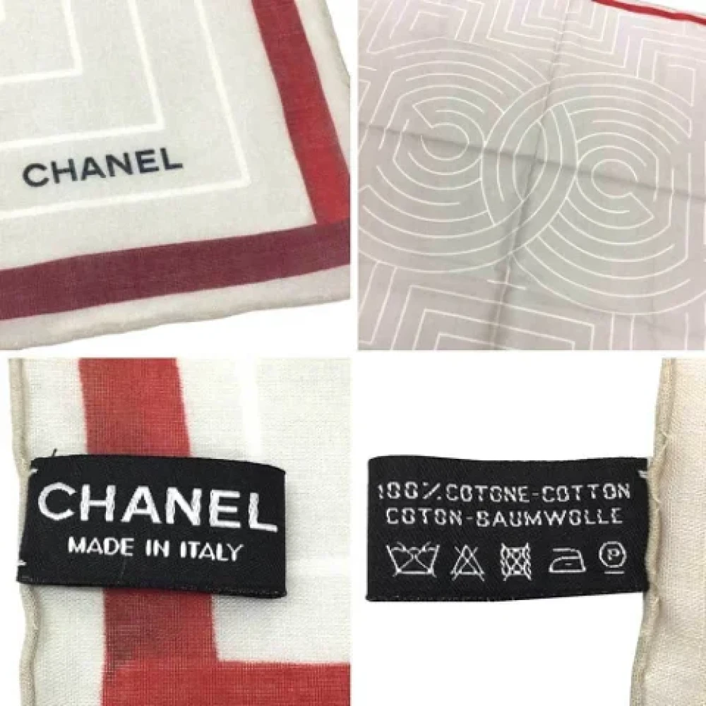 Chanel Vintage Pre-owned Cotton scarves Beige Dames