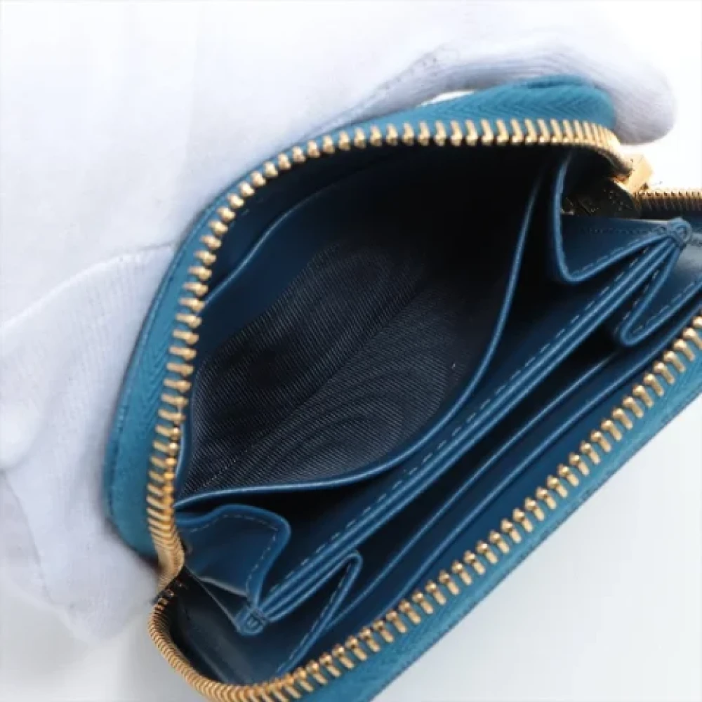 Prada Vintage Pre-owned Leather wallets Blue Dames