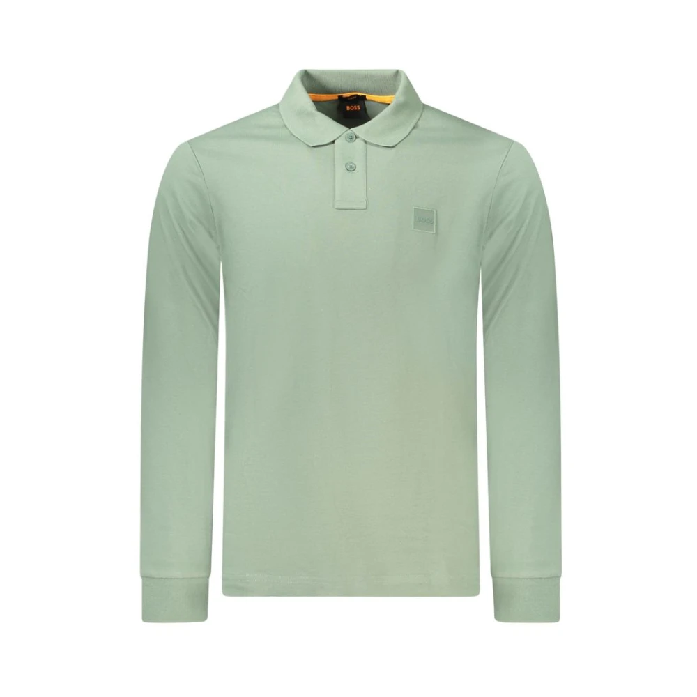 Hugo Boss Geborduurd Slim Fit Katoenen Poloshirt Green Heren
